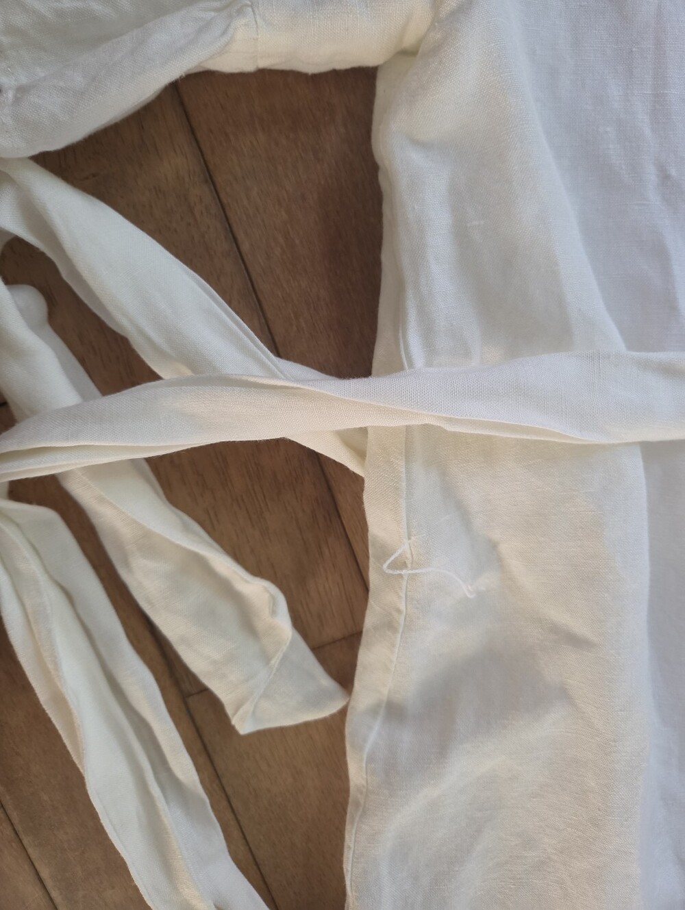 Urban Outfitters Linen Blend Ruffle Sleeve Tie Waist Mini Dress XS - Picture 4 of 8
